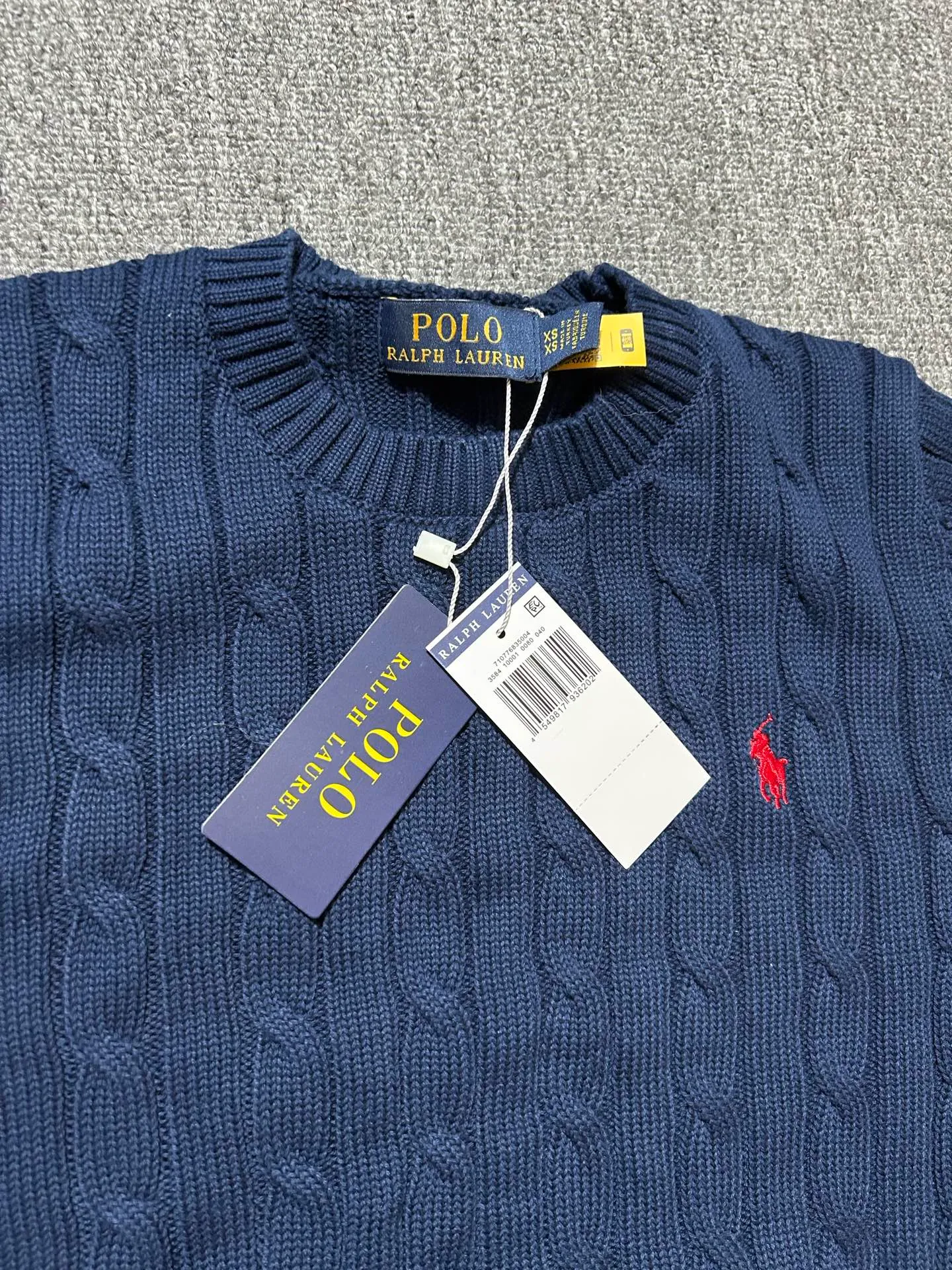 P160 Polo Ralph Lauren SS23 solid color logo embroidered sweater, official website logo on the collar. Scan the QR code to enter the official website and compare the quality at will. Size: XS-L